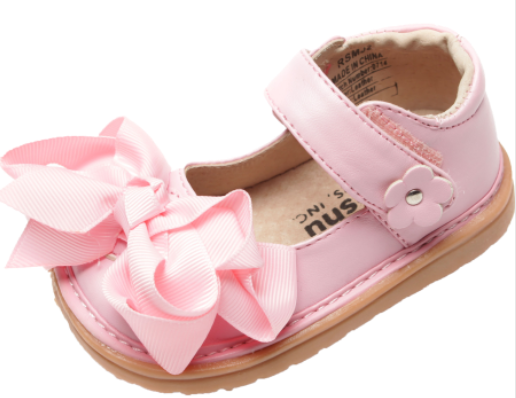 Chaussures Bébé Mooshu Avec Couineur (Squeaker) - Modèle Mary Jane Or/rose - Taille 3-8 - Neuves